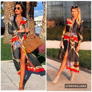 Zara Versace style/Scarf Print Dress